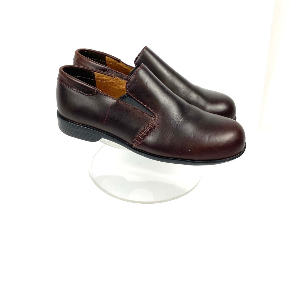 Hytest Rosie Steel Toe SD K17171 Slip On Loafers Womens 7.5 Wide Brown Leather
